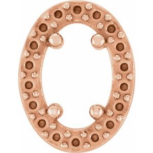 14K Rose 5x3 mm Oval Halo-Style Slide Pendant Mounting