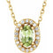 14K Yellow Natural Peridot & .04 CTW Natural Diamond 16