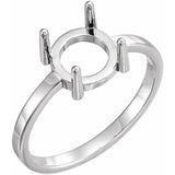 10K X1 White 10 mm Round Cabochon Ring Mounting