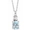 14K White Natural Aquamarine & .02 CT Natural Diamond 18