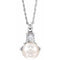 14K White Cultured White Freshwater Pearl & .02 CT Natural Diamond 18