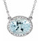 14K White Natural Blue Zircon & .04 CTW Natural Diamond 16 1/2