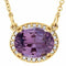 14K Yellow Natural Amethyst & .04 CTW Natural Diamond 16 1/2
