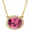 14K Yellow Natural Pink Tourmaline & .04 CTW Natural Diamond 16 1/2