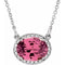 14K White Natural Pink Tourmaline & .04 CTW Natural Diamond 16 1/2