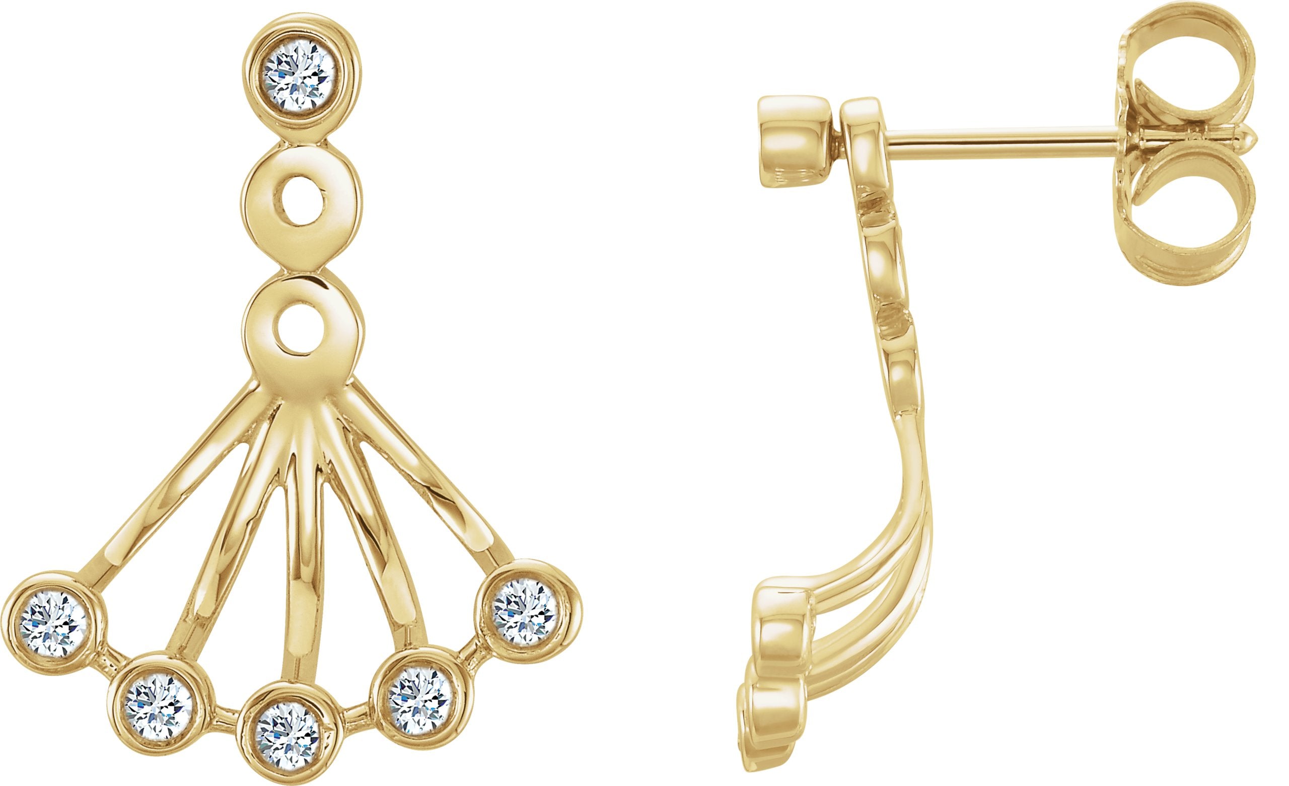 Bezel-Set Fan Earrings