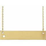 14K Yellow Engravable Engravable Family Bar 16-18" Necklace Mounting