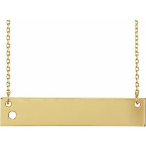 14K Yellow Engravable Engravable Family Bar 16-18" Necklace Mounting