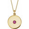 14K Yellow Lab-Grown Ruby Disc 16-18
