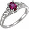 14K White July Youth Imitation Birthstone Ring