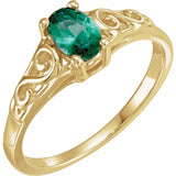 14K Yellow May Youth Imitation Birthstone Ring