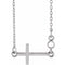 Platinum 2 mm Round Sideways Cross 16-18
