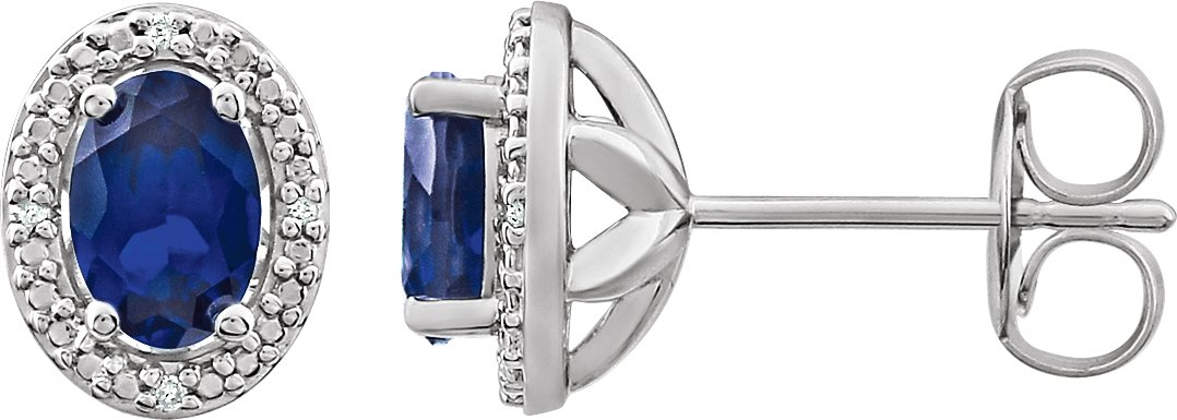 Oval 4-Prong Halo-Style Earrings