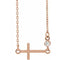 14K Rose .03 CTW Natural Diamond Sideways Cross 16-18