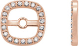 14K Rose Gold 1/10 CTW Natural Diamond Halo-Style Earring Jackets