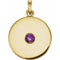 14K Yellow Natural Amethyst Disc Pendant