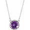 14K White 10 mm Natural Amethyst & .07 CTW Natural Diamond 16