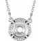 14K White 8 mm Round .05 CTW Natural Diamond Semi-Set 16