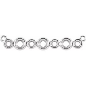 Platinum 2.2 mm Round Bezel-Set Bar Necklace Center
