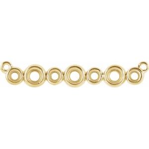 14K Yellow 2.2 mm Round Bezel-Set Bar Necklace Center