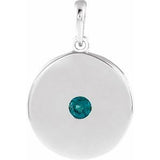 Platinum Natural Alexandrite Disc Pendant