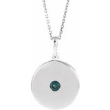 Platinum Lab-Grown Alexandrite Disc 16-18" Necklace