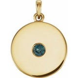 14K Yellow Natural Alexandrite Disc Pendant