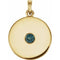 14K Yellow Natural Alexandrite Disc Pendant