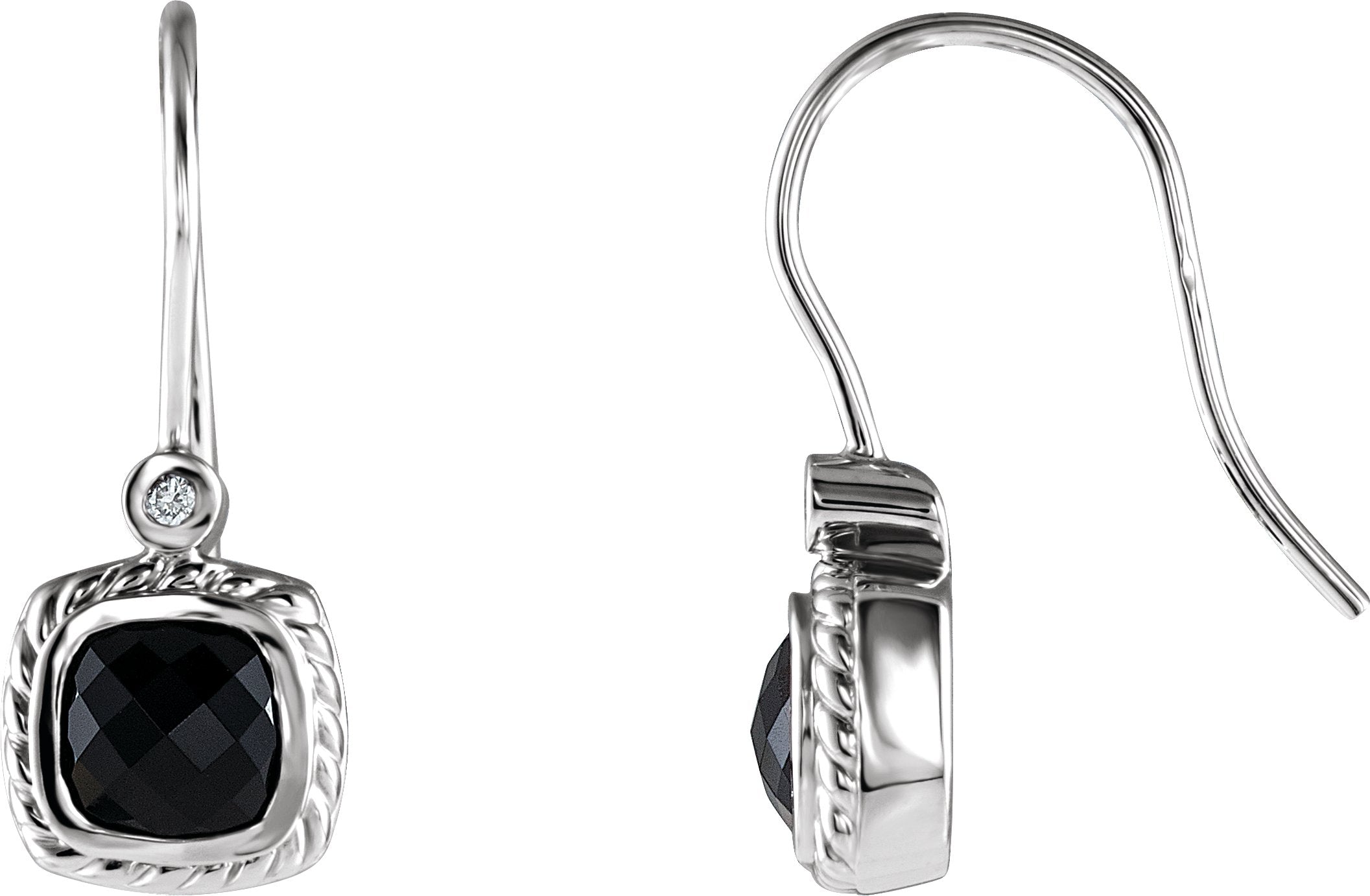 Accented Bezel-Set Earrings