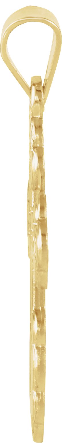 14K Yellow Gold St. Olga Orthodox Cross Pendant