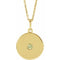 14K Yellow Natural Peridot Disc 16-18