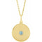 14K Yellow Natural Blue Zircon Disc 16-18