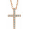 14K Rose Natural Swiss Blue Topaz Petite Cross 16