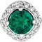 14K White Lab-Grown Emerald & .08 CTW Natural Diamond Pendant