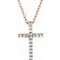14K Rose Natural Aquamarine Petite Cross 16