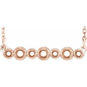 14K Rose Bezel-Set 16-18" Necklace Mounting