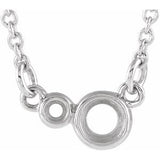 Platinum 3 mm Round Accented Bezel-Set 18" Necklace Mounting