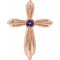 14K Rose Natural Amethyst Cross Pendant