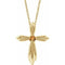 14K Yellow Natural Citrine Cross 16-18
