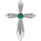Sterling Silver Lab-Grown Emerald Cross Pendant