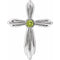 Platinum Natural Peridot Cross Pendant