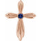 14K Rose Lab-Grown Sapphire Cross Pendant