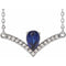 Platinum Lab-Grown Blue Sapphire & .06 CTW Natural Diamond 16