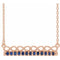 14K Rose Natural Blue Sapphire Infinity-Inspired Bar 16