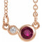 14K Rose Natural Ruby & .02 CTW Natural Diamond 16