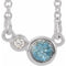 14K White Natural Aquamarine & .02 CTW Natural Diamond 16