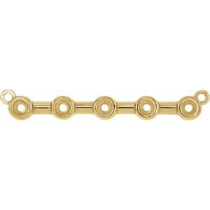 14K Yellow 2 mm Round Bezel-Set Bar Necklace Center