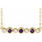 14K Yellow Natural Amethyst & .08 CTW Natural Diamond Bezel-Set 16-18