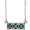 Platinum Lab-Grown Alexandrite Three-Stone Bar 16-18