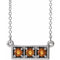 Platinum Natural Citrine Three-Stone Bar 16-18